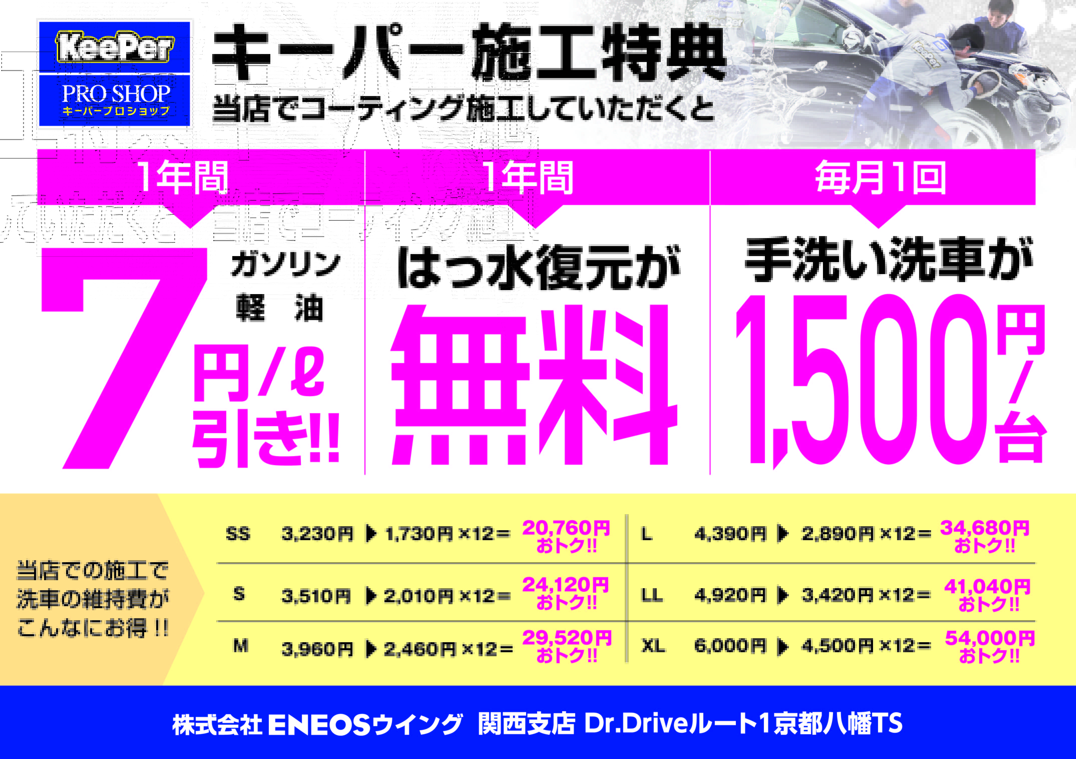 キーパーコーティング施工特典！！