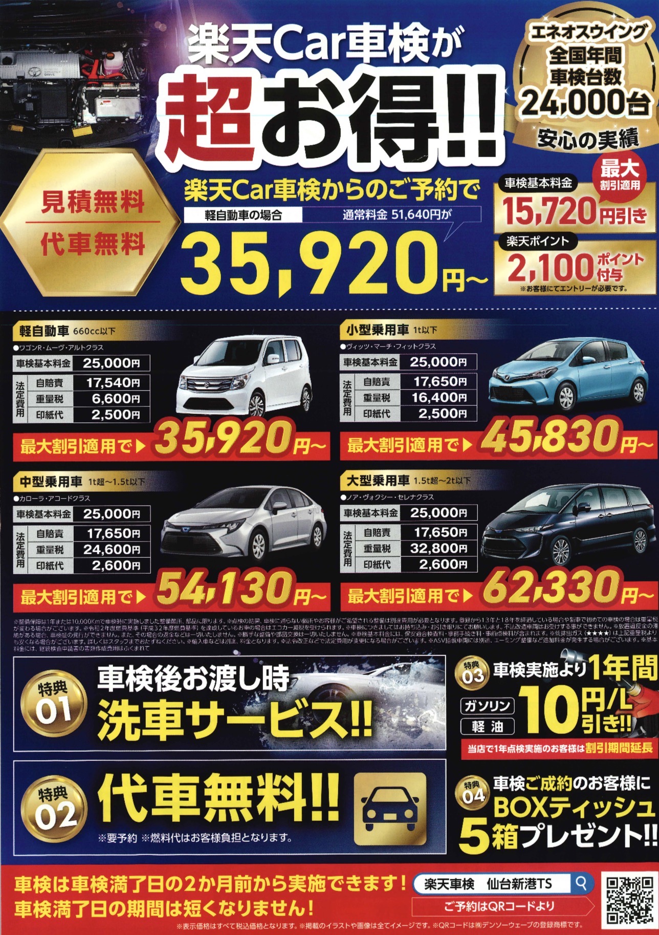 車検令和9年3月　ライフ　格安　TV ETC 軽自動車 楽天車検がお得!! | 仙台新港TSのキャンペーン一覧 | 車のメンテナンス