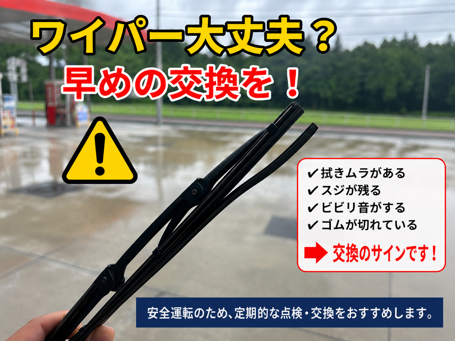 梅雨の安全運転に必須ワイパー点検と愛車メンテ術☔️