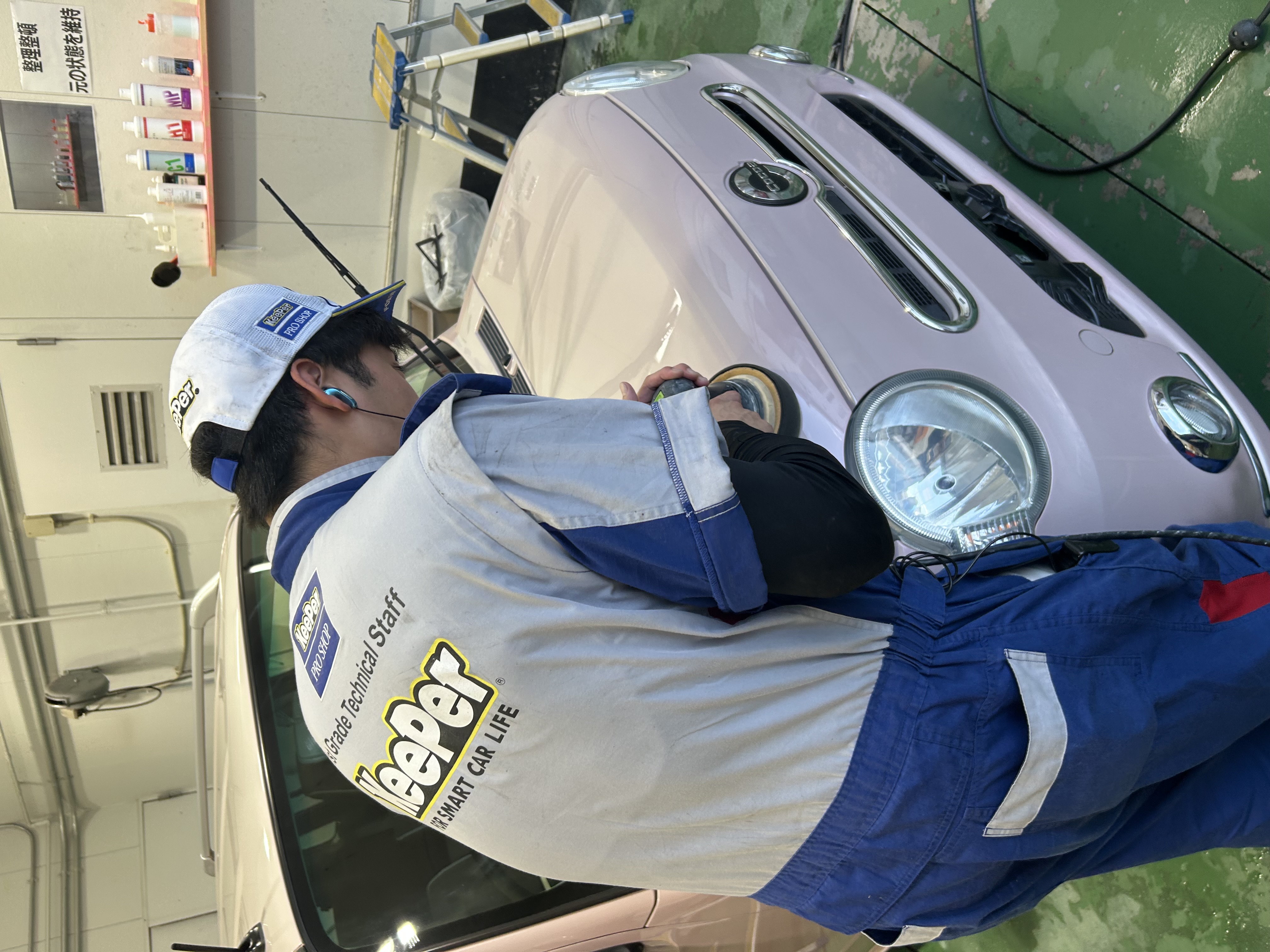 ミラココアのボディ研磨諏訪インターで秋の洗車点検 | 中央道諏訪