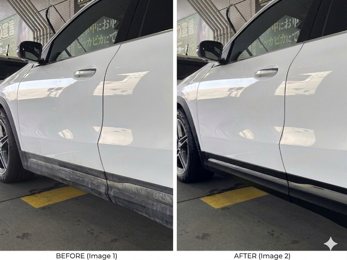 静岡SSおすすめ無塗装樹脂パーツキーパーでSUVの樹脂パーツを黒艶復活✨