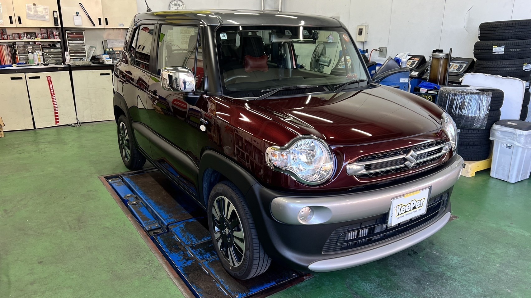 スズキ・クロスビーに細密研磨とフレッシュキーパーを施工