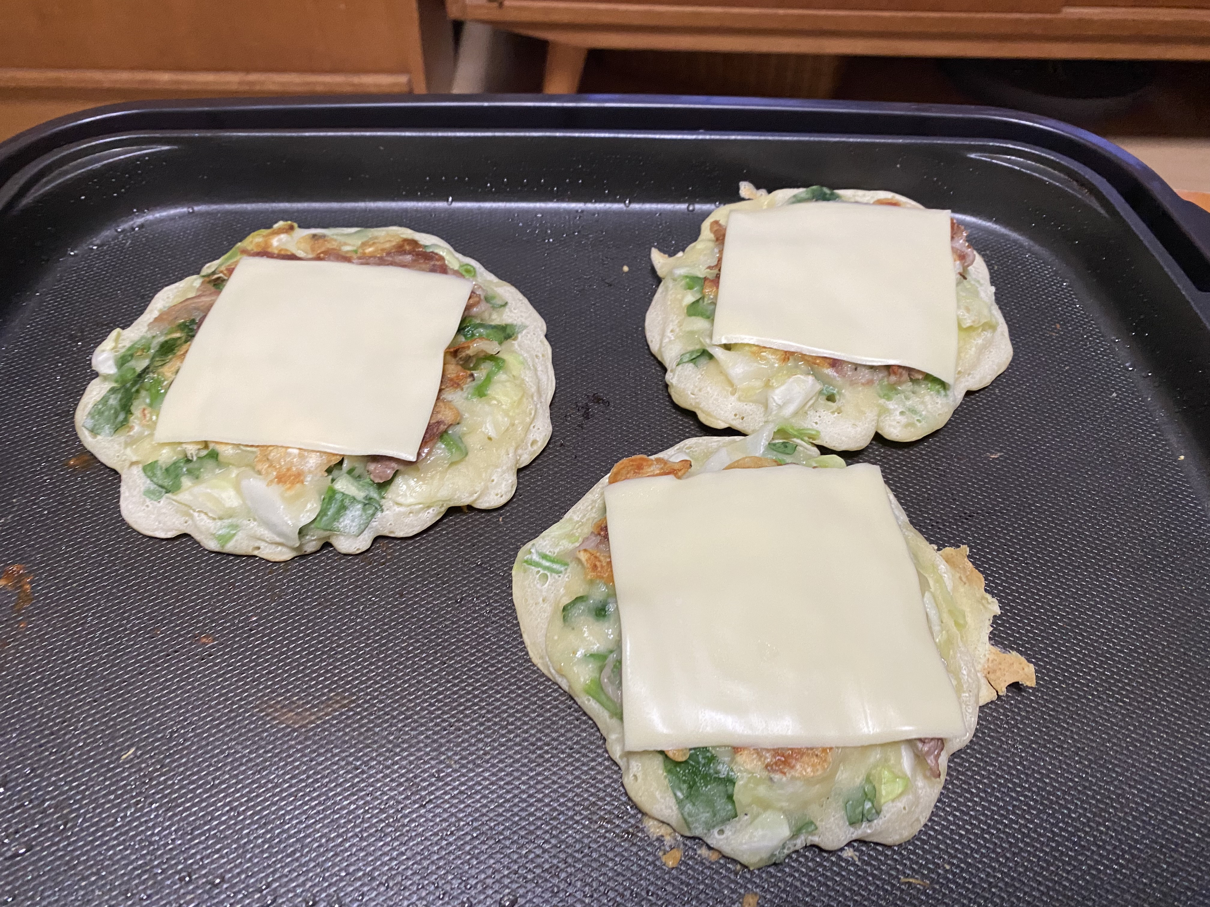 ほうれん草チーズお好み焼き