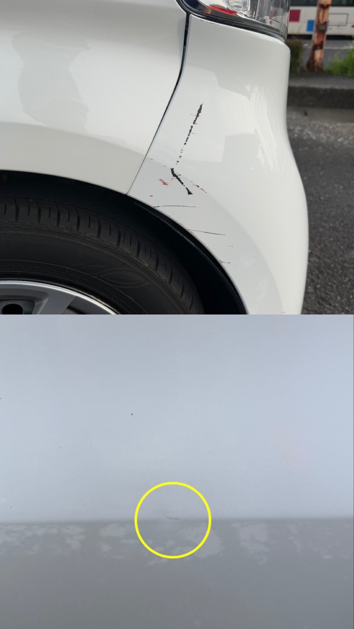 ホンダ　N-BOX　えぐれ傷とへこみ