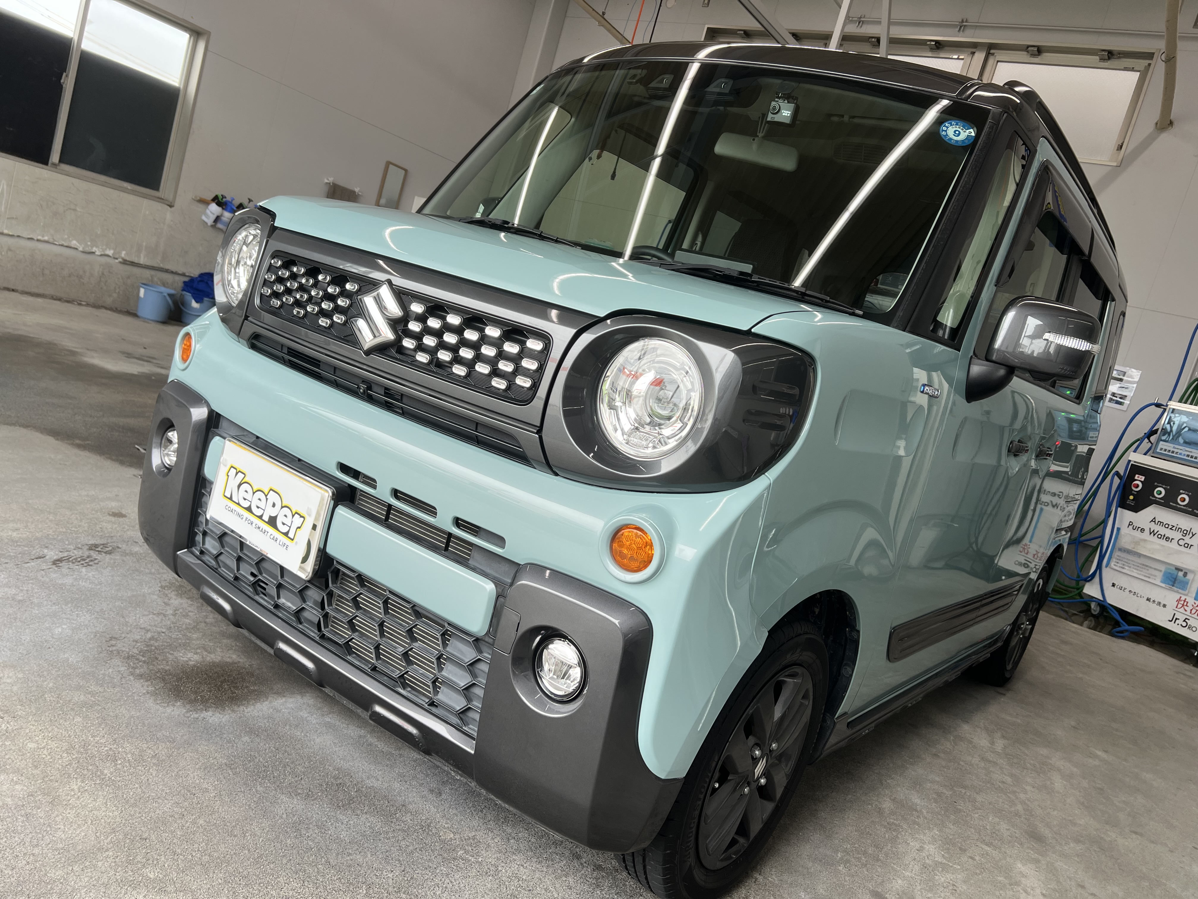 セルフ天竜川SSではスズキのスペーシアにフレッシュキーパーを行いました！