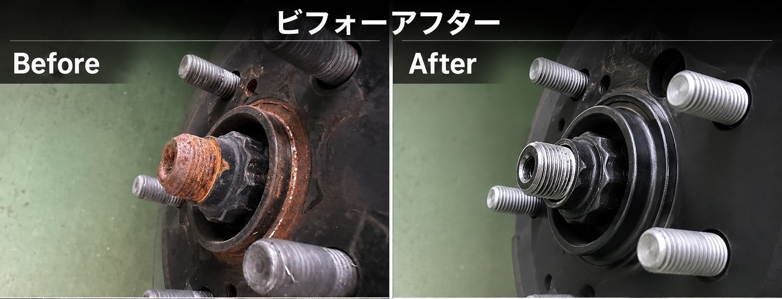 ENEOSウイングセルフ大仁SSではタイヤ交換と同時にハブコートを施工しました🛞