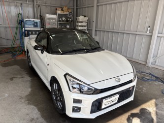 藤枝大手SSにてダイハツ コペンにクリスタルキーパーを施工しました！