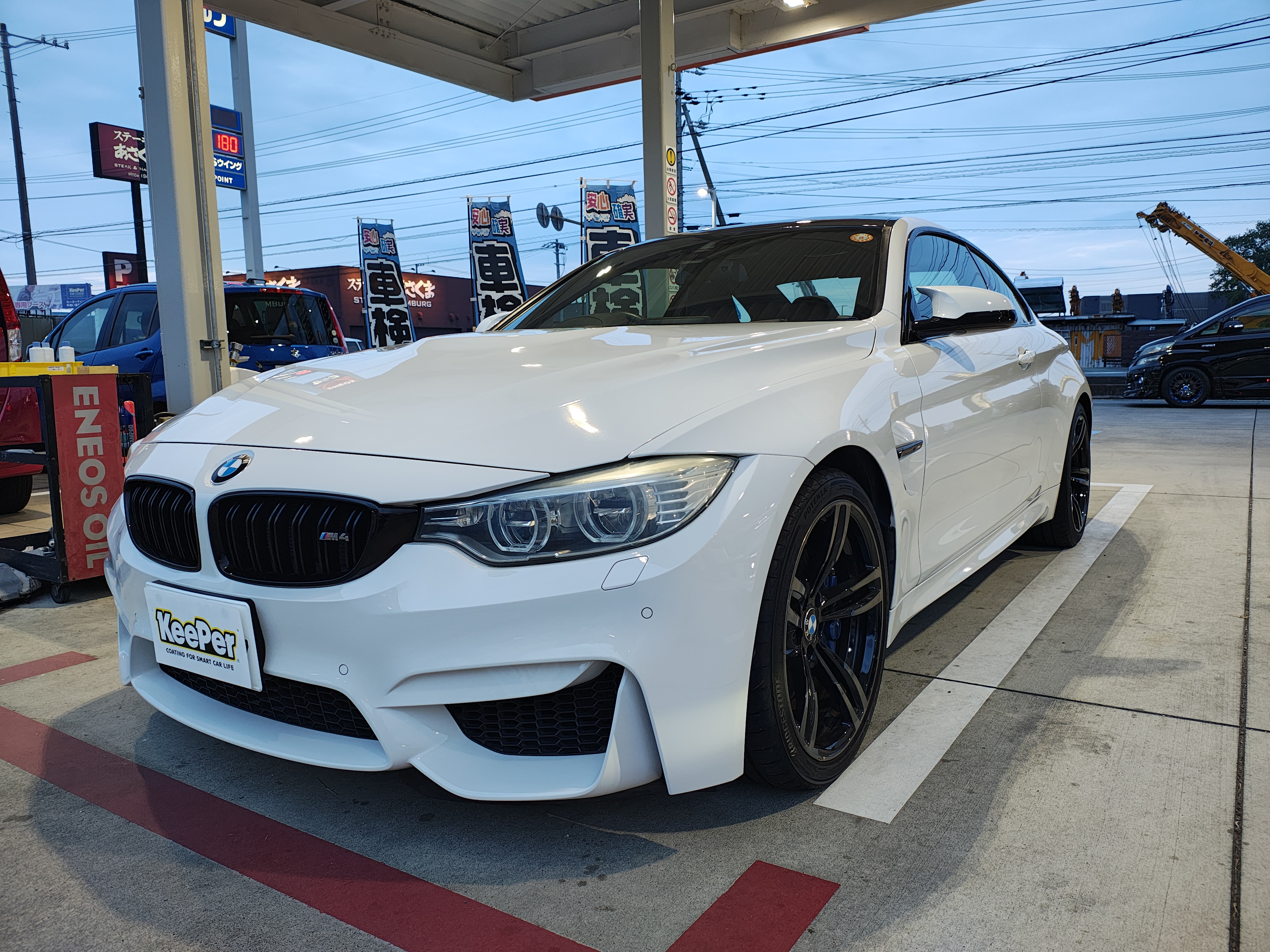 白のM4にクリスタルキーパーを施工した後