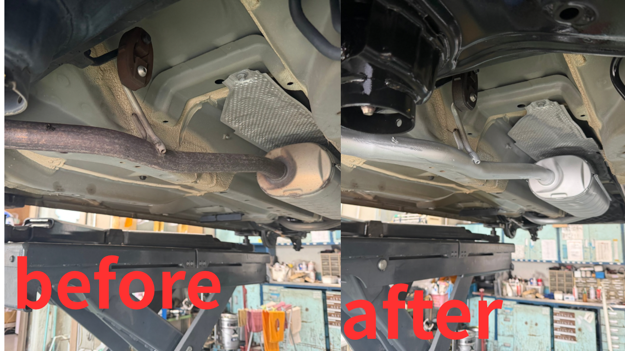 トヨタ/タンクの下廻り前と下廻り施行後