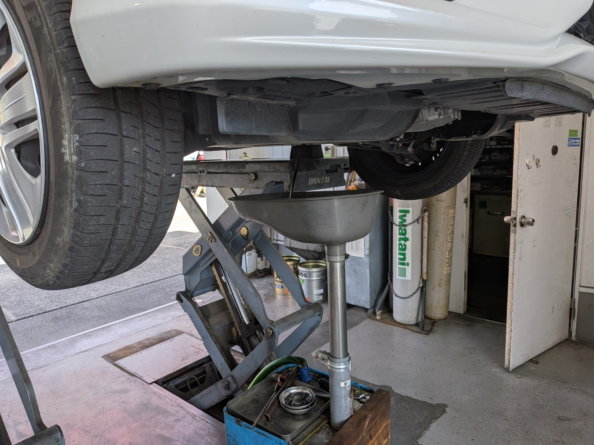 エンジンオイル交換を作業中🐶