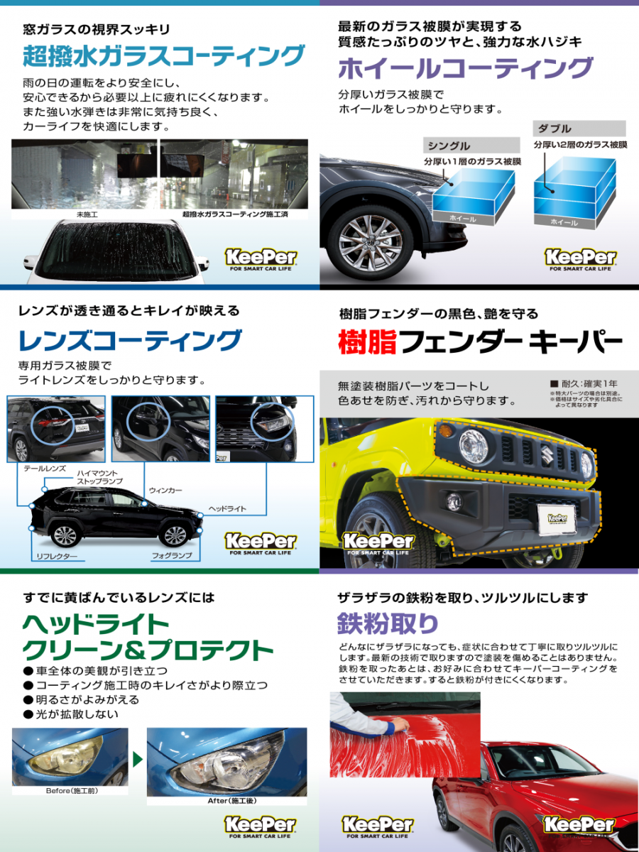 夏の紫外線対策に最適keeperコーティングで愛車ピカピカに🚗