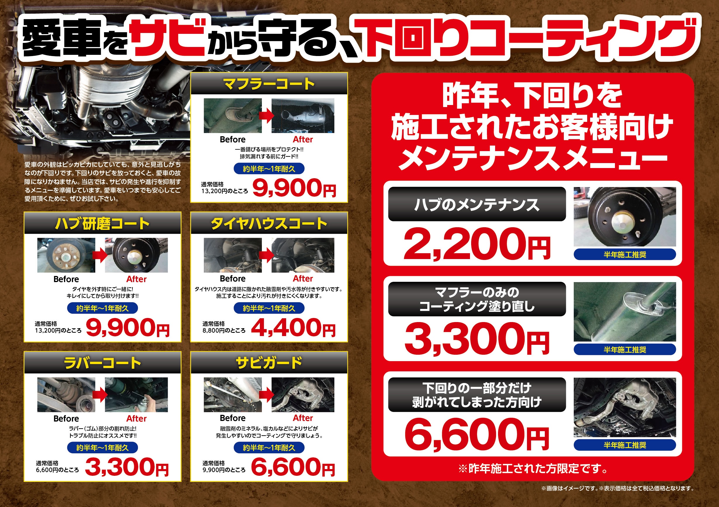 下廻り防錆の案内