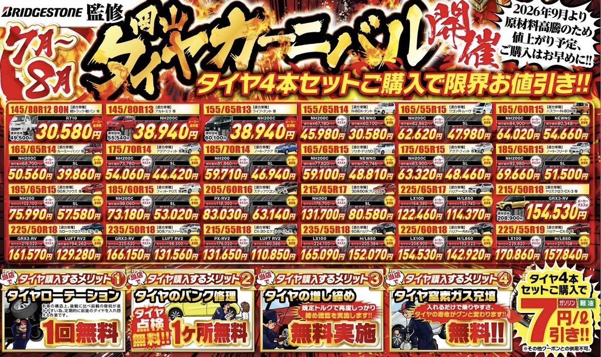 ブリジストンタイヤキャンペーン
